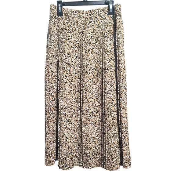 J. Crew Animal Print Pleated Midi Skirt Size 0 - Picture 2 of 5